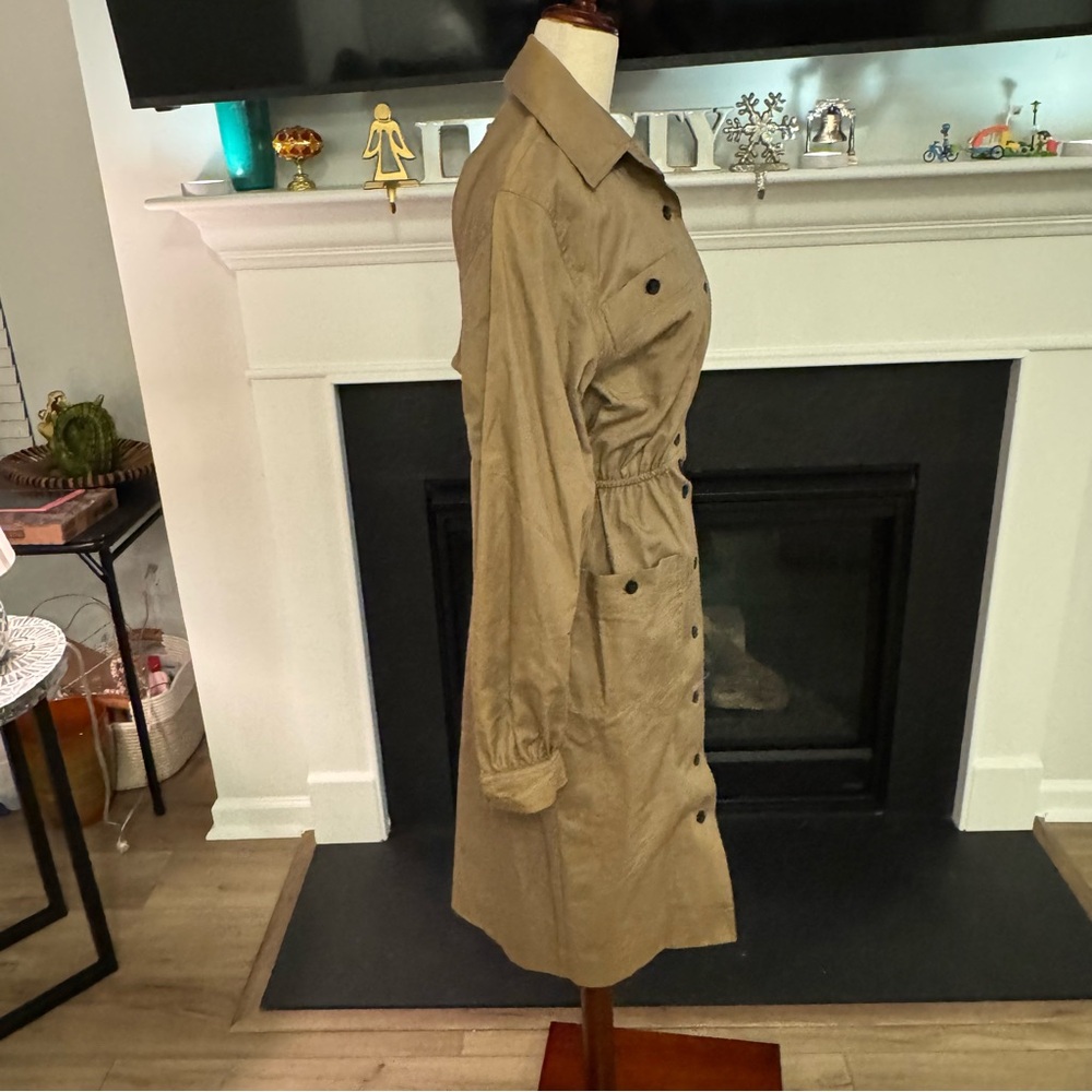 ✨ Bonwit Teller Vintage Khaki Shirt Dress – Size 4 (Made in USA, Union Made) ✨ - Picture 4 of 12
